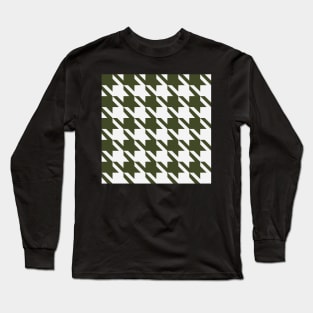 Green tea and Cream Houndstooth Long Sleeve T-Shirt